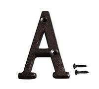 INCREWAY Número de casa de hierro fundido, 7.5 cm negro, letra de dirección de casa, número de buzón de hierro fundido a presión (A)