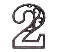 INCREWAY Número de puerta de hierro fundido, 11,4 cm, tallado, decorativo, hierro fundido, números postales para cafetería, bar, restaurante (2)