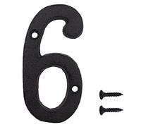 INCREWAY Números de hierro fundido, números de metal negro retro de 7,5 cm, números de correo para cafeterías, bares, restaurantes (6)