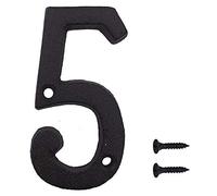 INCREWAY Números de hierro fundido, números de metal negro retro de 7,5 cm, números de correo para cafeterías, bares, restaurantes (5)