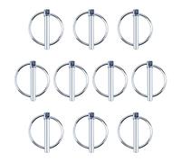 INCREWAY Pasadores de bloqueo de remolque de acero al carbono, 10 pasadores de retención de 8 mm de diámetro para césped de granja