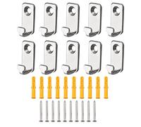 INCREWAY Perchas en forma de J, 10 juegos de mini ganchos de pared de acero inoxidable para colgar en la pared con tornillos para marcos de fotos de espejo