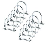 INCREWAY Pin de bloqueo de alambre, 10 piezas de 6.3 mm × 56 mm de acero al carbono Pin de bloqueo de alambre de bucle redondo para pista granja césped