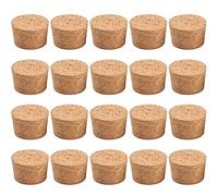 INCREWAY Tapones cónicos de corcho, 20 piezas, cierres duraderos de madera para botellas de vino, botellas de vidrio, vasos, 43 x 48 x 30 mm