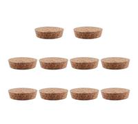 INCREWAY Tapones de corcho de madera suave natural, 10 tapones de corcho cónicos de boca ancha para botellas de vidrio, tapones de corcho de 50 x 45 x 12 mm