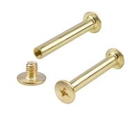 INCREWAY Tornillos Chicago de encuadernación, 30 tornillos de encuadernación chapados en latón, tornillos Chicago duraderos de cabeza cruzada, 0.19 x 1.37 pulgadas (5 mm x 35 mm)