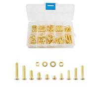 INCREWAY Tornillos Phillips de cabeza plana M4 M5 con arandela y juego de tuercas, kit de tornillos de máquina, tornillo avellanado Phillips, accesorios de tornillo de reparación electrónica (latón