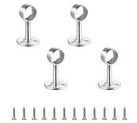 INCREWAY Tubo de acero inoxidable para armario, diámetro de 32 mm, soporte para palanca de armario, soporte para barra de cortina, soporte de montaje en techo, juego de 4