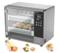 Incubadora automática de huevos con control de temperatura y volteador de huevos, modo de alimentación dual, luz LED para incubar pollo, pato, codorniz, ganso