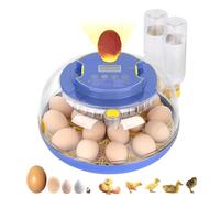 Incubadora de 18 huevos for incubar con volteador automático, control de temperatura y humedad, ovoscopiador integrado, ventilación y visualización de días de incubación for huevos de gallina, pato, g