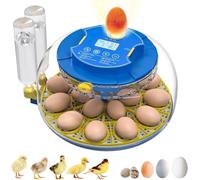 Incubadora de 18 huevos para incubar huevos, volteador automático de huevos con visualización de humedad y día de eclosión, recarga automática de botella de agua externa, ventilación para incubar