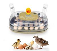 Incubadora de 24 huevos para incubar con girador automático, control inteligente de temperatura y humedad, visualización de 360°, vela de huevo, recarga de agua automática, ideal para pollo, pato