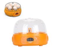 Incubadora de 6 Huevos, Volteador de Huevos Automático Compacto con Pantalla de Temperatura y Humedad, Eclosión Automática de Huevos para Huevos de Pollo, Pato, Ganso y Codorniz
