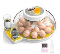 Incubadora de huevos para incubar 18 huevos, giro automático, control de humedad, visualización y función de temporizador diurno