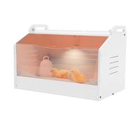 Incubadora para aves de corral de PVC y acrílico, 48 x 30 x 30 cm, color blanco, 25 W, con termómetro y dispensador de agua, atenuación continua, para aprox. 20 huevos