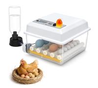 Incubadora totalmente automática para 16 huevos, incubadora con 5 modos de incubación automáticos, control de temperatura, giro automático de huevos cada 90 minutos, llenado automático de agua y luz