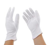 Incutex 4 pares de guantes de tela de algodón, blancos, talla: L