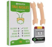 Incutex 50x tiras nasales contra los ronquidos para hombres y mujer, ayudan a respirar mejor tirita nariz antironquidos, talla M 55x16 mm
