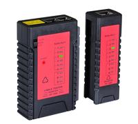 Incutex Comprobador de Cable, Tester Línea RJ45 RJ11 Ethernet LAN Cat5 Cat6 Localizador, Kit de Probador de Cable, rojo-negro