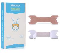 Incutex Tiras Nasales 100 Unidades Ayuda Antirronquidos para Hombres y Mujeres, Parches Nasales para Respirar, Dormir Mejor, Deportivas, Tamaño L (66×19 Mm), Beige