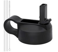 Incycall Tapa de repuesto para Hydro Flask Wide Bouth, sin BPA, a prueba de fugas, compatible con botellas de 12-64 oz, incluye 2 pajitas y cepillo de limpieza, ideal para deportes, camping y viajes
