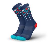 INCYLENCE Calcetines de running para hombre y mujer, con compresión ligera, 1 par, Crystals Navy Cyan Inferno, 43-46