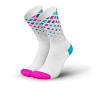 INCYLENCE Calcetines de running para hombre y mujer, con compresión ligera, 1 par, Crystals White Pink Cyan, 43-46
