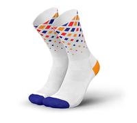 INCYLENCE Calcetines de running para hombre y mujer, con compresión ligera, 1 par, Crystals White Purple Orange, 43-46