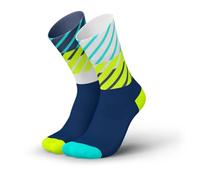 INCYLENCE Calcetines de running para hombre y mujer, con compresión ligera, 1 par, Diagonals Navy Canary, 35-38