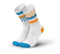 INCYLENCE Calcetines de running para hombre y mujer, con compresión ligera, 1 par, Disrupts White Blue Orange, 39-42
