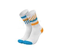 INCYLENCE Calcetines de running para hombre y mujer, con compresión ligera, 1 par, Disrupts White Blue Orange, 39-42