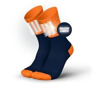 INCYLENCE Calcetines para correr de alta visibilidad con reflectores, funcionales y transpirables para máxima visibilidad, 1 par, V3 Blue Orange, 39-42