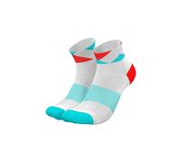 INCYLENCE Calcetines cortos para correr para hombre y mujer, con compresión ligera, 1 par, Peaks Cyan Inferno, 39-42