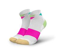 INCYLENCE ULTRALIGHT Calcetines cortos para correr para hombre y mujer, con compresión ligera, 1 par, Strikes Short White Pink, 35-38
