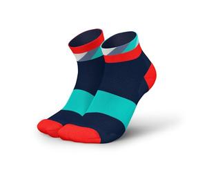 INCYLENCE ULTRALIGHT Calcetines cortos para correr para hombre y mujer, con compresión ligera, 1 par, Strides Navy Inferno, 35-38
