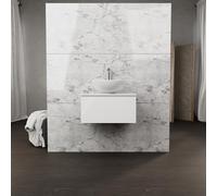 INDA | Mueble de baño L.60 con lavabo en apoyo/blanco brillante 1 cajón - Rubí