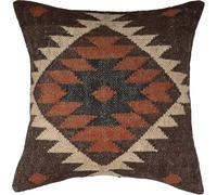 INDACORIFY - Funda de Almohada Kilim de Yute de Lana India, Tejida a Mano, 18 x 18 Pulgadas, Decorativa, para Exteriores, para sofá, decoración del hogar (Diseño-4, 18" x 18")