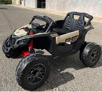 Indalchess Buggy 24V Can-Am Maverick 1 Plaza, 4x4 (Motores 200W), Cuero, Mp4 TV, RC. Full Option - INDA37-LI-CA003rs (Negro)