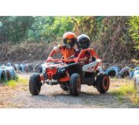 INDALCHESS Coche Buggy 24V Can-Am MARVERICK UTV, 4X200W, Naranja, 2 plazas niños de 1 a 8 años, RC Parental