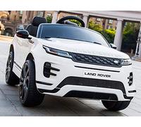 INDALCHESS Coche eléctrico Infantil Land Rover Evoque 12v, Mando RC, Blanco, 1 Plaza, Asiento Cuero, Ruedas Goma, 2 Motores de 12 voltios (Blanco)