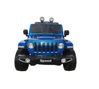 INDALCHESS Coche eléctrico para niños con batería 12V Todoterreno, Mando a Distancia, Super Car, 4x4, 4 Motores, Ruedas de Goma, Función Balancín (Azul)