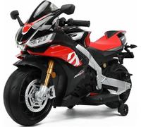 INDALCHESS MOTO BATERIA 12V RSV4 12V PARA NIÑOS, RUEDAS GOMA, ASIENTO CUERO