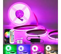 INDARUN Cinta Led Cob RGBW 10m, Tira Led RGBW WiFi 24V 8A con APP y mando a distancia, Diadema Led 672LEDs/Metro para Decoración del Hogar Compatible con Alexa/Google Home