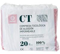 INDAS, Compresa Tocológica Algodón Impermeable, 20 unidades