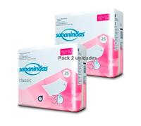 INDAS - SABANINDAS NORMAL - Pack 2 Paquetes de 25 Protectores de 60 X 90 - Protectores Absorbentes, Ideal para Incontinencia, Confort y Seguridad - Libre de Látex