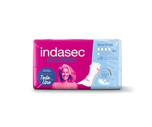 INDASEC Gama de compresas especialmente diseñadas para controlar las pérdidas leves de orina, Aloe vera, Blanco, 12 Unidad (Paquete de 1)