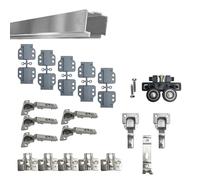 INDAUX Kit de herrajes deslizantes para puerta de muebles, armarios, roperos, plegables, con nueva opción suave de 25 kg (amortadas, 1 puerta)