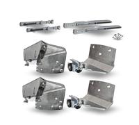 INDAUX Kit de sustitución de ruedas para armario corredizo - Carros de repuesto niquelados y herramientas del sistema-4 (kit de herramientas para puerta exterior)