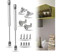 Indaux - Par de mini pistones a gas con distancia entre ejes de 198 mm - Muelle pistón brazo elevación puertas hidráulicas - Ideal para cocina, baño, caravana, bancos + fijaciones incluidas (fuerza