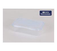 Inde 61799 Set 5 Fiambreras Rectangulares con Tapa, Glass, Multicolor, 1.2 L